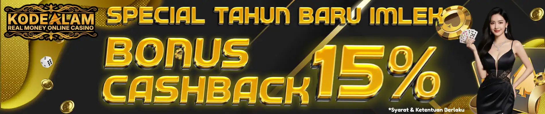 BONUS CASHBACK SPESIAL TAHUN BARU IMLEK HINGGA 15%